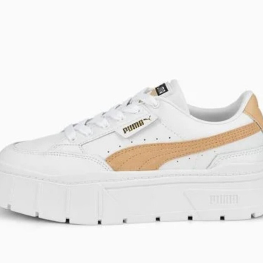 Puma White/Sand Mayze Stack Platform Sneakers Siz… - image 4